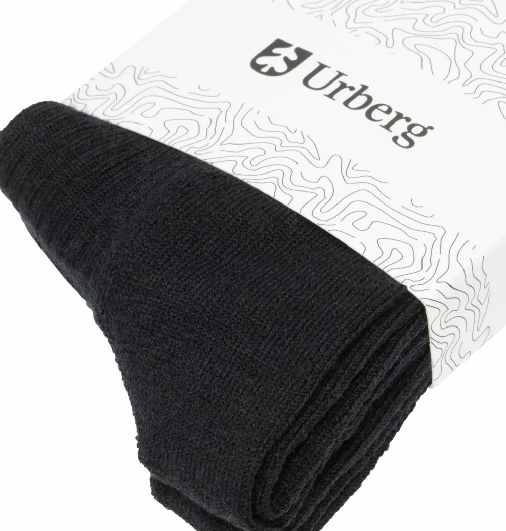 Urberg Unisex Merino Wool Ribb Sock 2p Black Beauty Discount