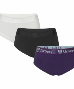 Urberg Women's Bamboo Hipsters 3-Pack Black Beauty+bright White+grape