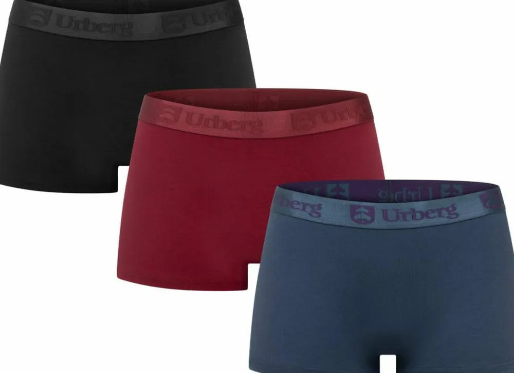 Urberg Women's Isane 3-pack Bamboo Boxers Cabarnet/Midnight Navy/Black Beauty Cabarnet+Midnight Navy+Black Beauty Clearance