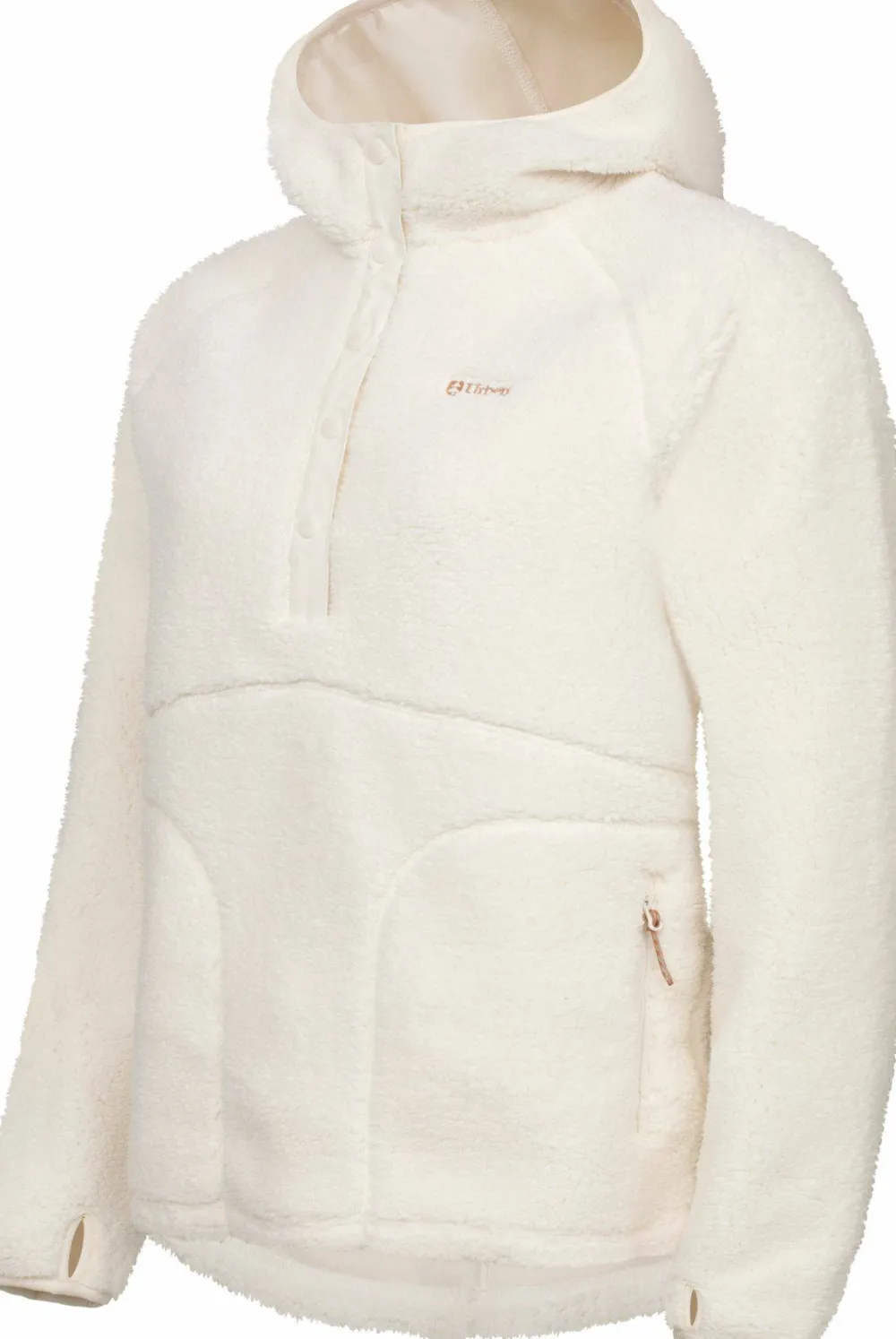 Urberg Women's Soft Pile Fleece Hoodie Cloud Dancer Hot