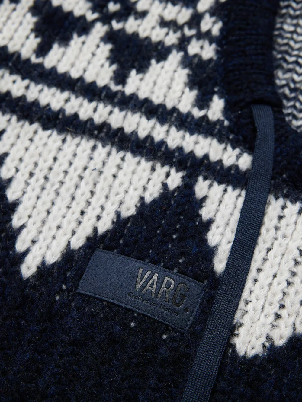 Varg Unisex Bräcke Knitted Balaclava Dark Blue With Off White Best