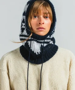 Varg Unisex Bräcke Knitted Balaclava Dark Blue With Off White Best