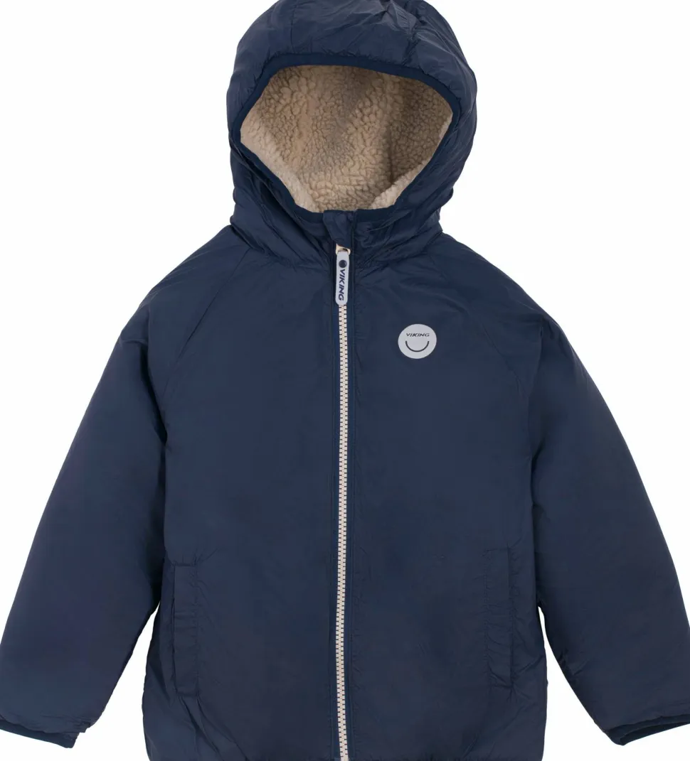 Viking Footwear Kids' Play Reversible Pile Jacket Navy