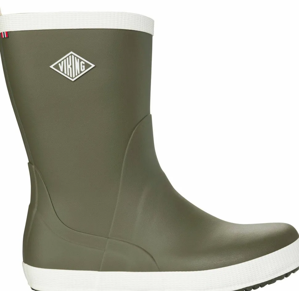 Viking Footwear Seilas Heritage Rubber Boot Olive/eggshell