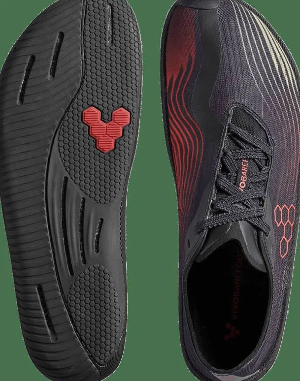 Vivobarefoot Men's Primus Flow Obsidian/Cherry Tomato Outlet