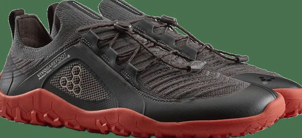 Vivobarefoot Men's Primus Trail Knit FG Obsidian/cherry Tomato