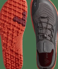 Vivobarefoot Men's Primus Trail Knit FG Obsidian/cherry Tomato