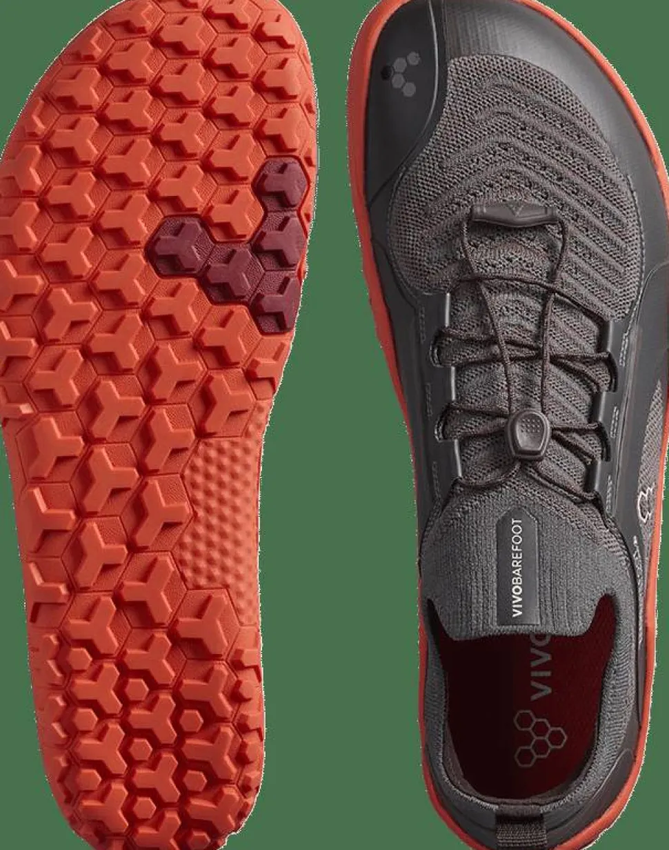 Vivobarefoot Men's Primus Trail Knit FG Obsidian/cherry Tomato