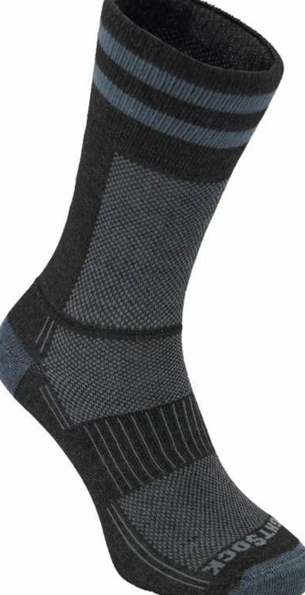 Wrightsock Coolmesh II Crew Black/grey W/ Stripes