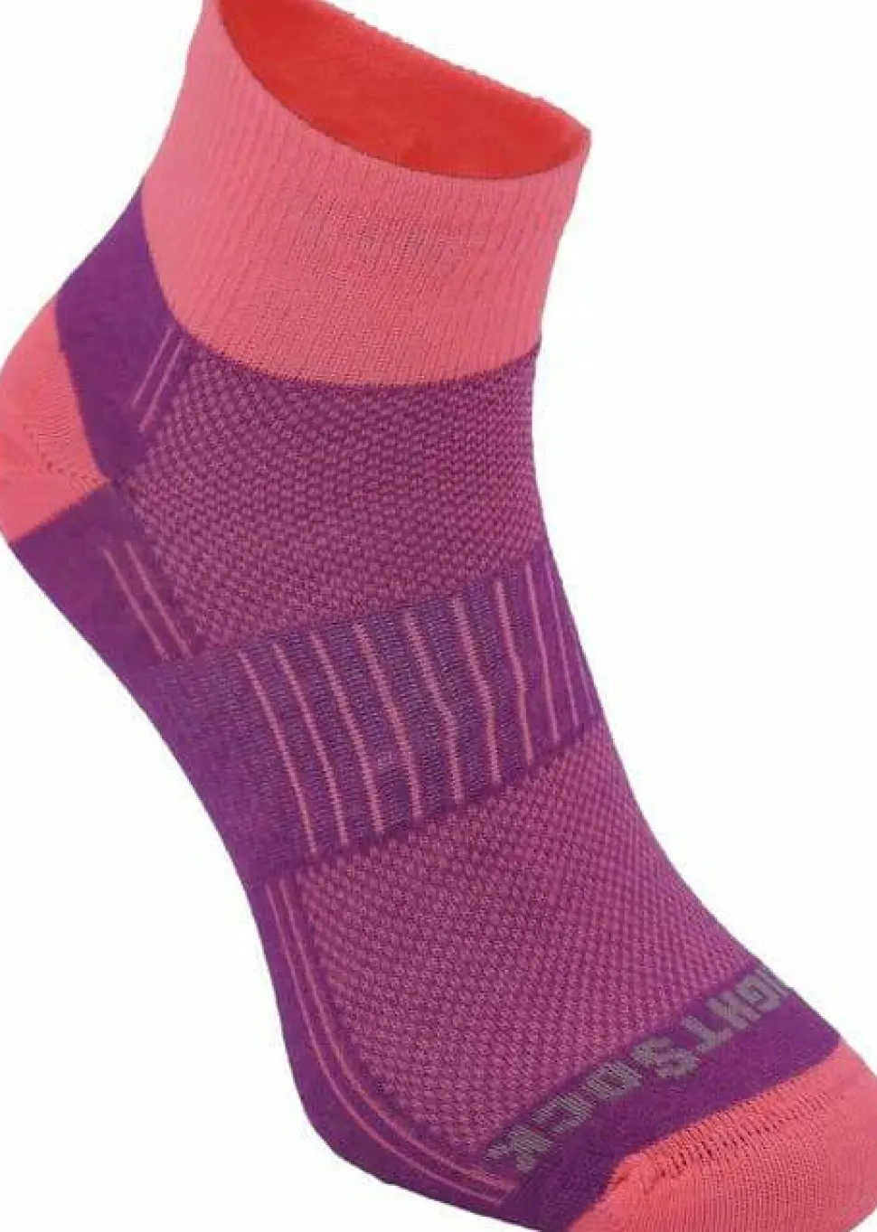 Wrightsock Coolmesh II Quater Anti Blister System Plum/pink