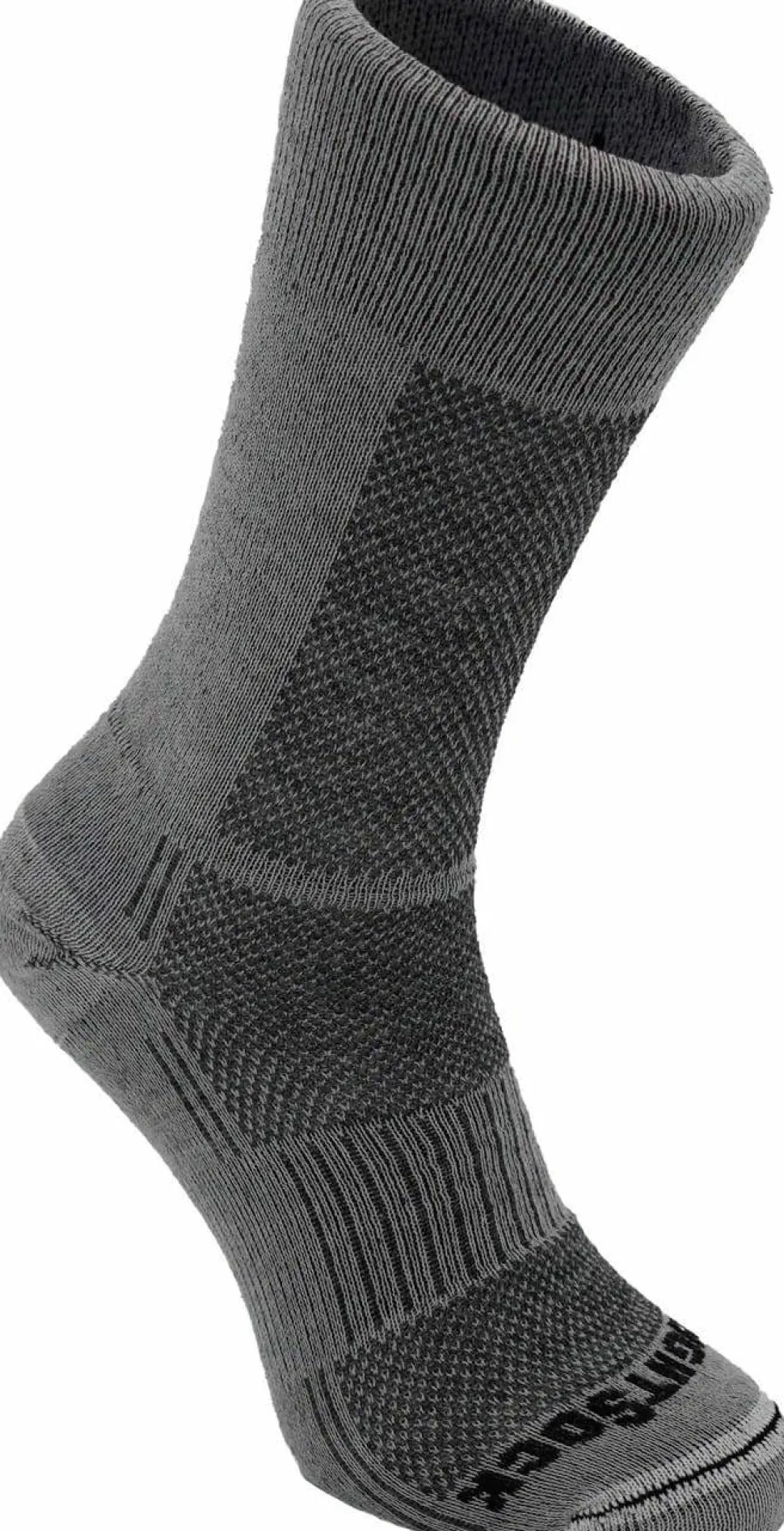 Wrightsock Merino Coolmesh II Merino Wool Crew Anti Blister System Grey/Smoke