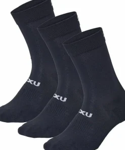 2XU Crew Socks 3 Pack Black/White