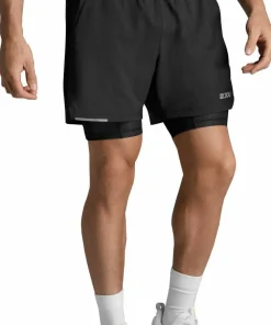 2XU Men's Aero Mesh 2-In-1 5 Inch Shorts Black/Silver Reflective