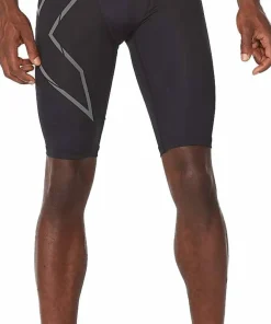 2XU Men's MCS Run Compression Shorts Black/Black Reflective Clearance
