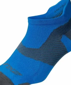 2XU Vectr Light Cushion No Show Sock Vibrant Blue/Grey
