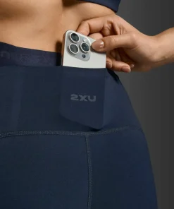 2XU Women's Form Stash Hi-Rise Compression 7/8 Midnight/Midnight