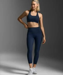 2XU Women's Form Stash Hi-Rise Compression 7/8 Midnight/Midnight
