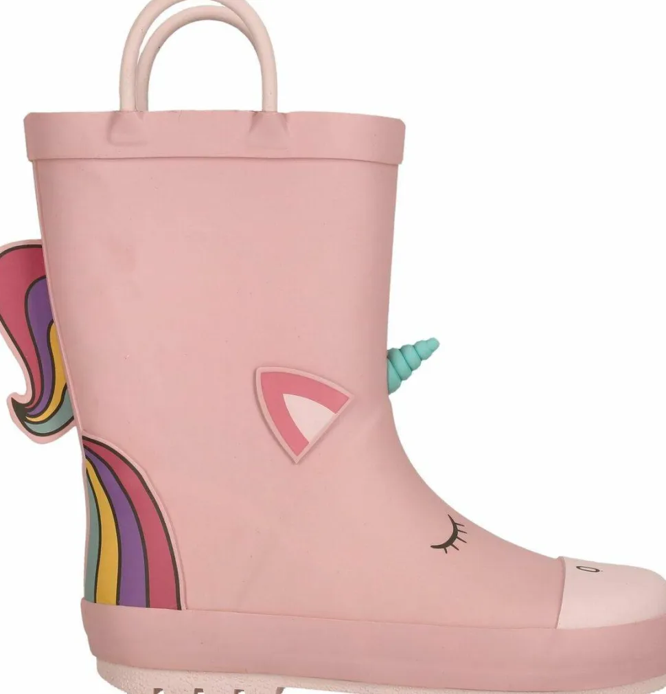 ZigZag Kids' Rook Rubber Boot Silver Pink